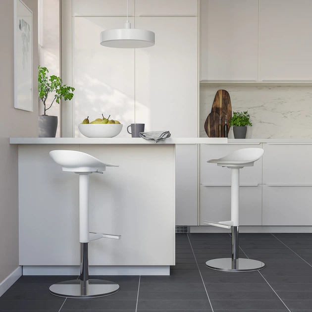 Табурет барний IKEA ЯН-ІНГЕ, білий, 76 см, 702.460.89 - зображення 3