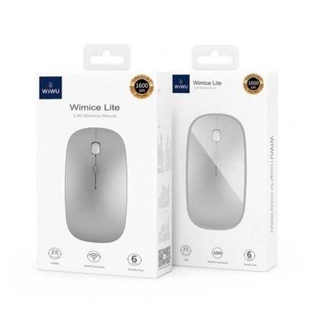 Миша Wireless WiWU WM101 Wimic Lite Бездротова комп'ютерна (тихий клік) для ПК/ноутбука Bluetooth 3.0/USB 2.4G з чутливістю 600/800/1200DPI Сріблястий - зображення 2