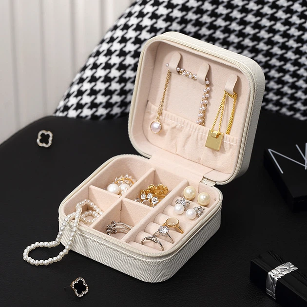 Шкатулка Casegrace SP-01212 White 10*10*5 см для украшений и ювелирных изделий портативная - изображение 2