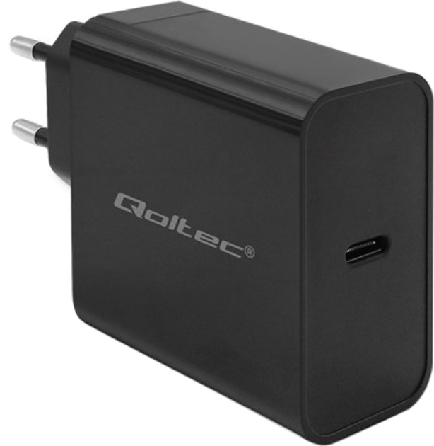 Ładowarka sieciowa Qoltec Super Quick PD Charger USB-C 65W 5-20V 3-3.25A Black - obraz 1
