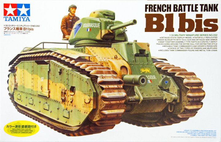 Model do składania Tamiya French Battle Tank B1 BIS 1:35 (4950344352821) - obraz 1