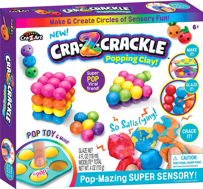 Пластична маса для ліплення Cra-Z-Art Crackle Clay Pop-Mazing Super Sensory (0884920250864) - зображення 1