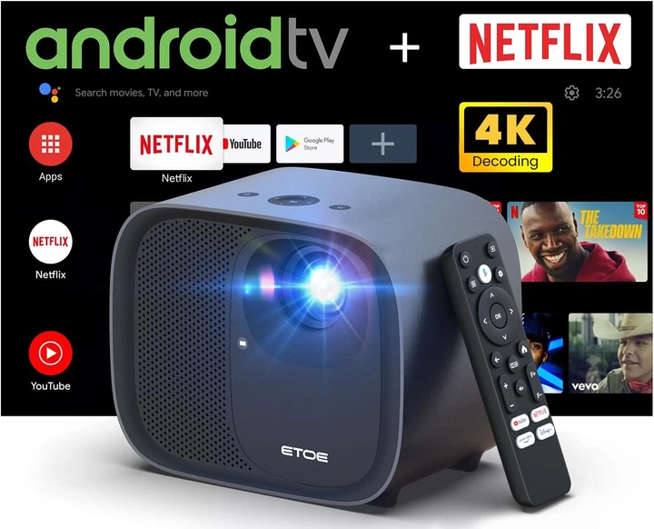 Мультимедийный проектор ETOE ‎E3 Pro Full HD 15000 Лм Wi-Fi