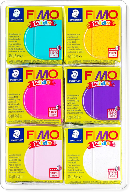 Набір полімерної глини Fimo Kids Colour Pack Fansy 6 кольорів (4007817805183) - зображення 2