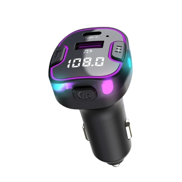 Автомобильный FM-трансмиттер Bluetooth 5.3 FM-передатчик USB + TypeC ...