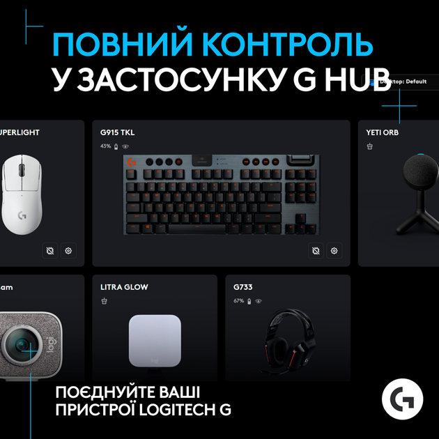Мікрофон Logitech G Yeti Orb RGB Gaming Mic with Lightsync Black (988-000551) - зображення 6