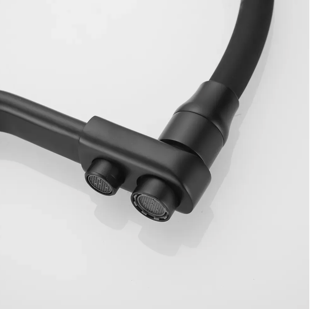 Кухонний змішувач Wezer INX4A-08-BLACK з підключенням до фільтру та гнучким виливом - зображення 5
