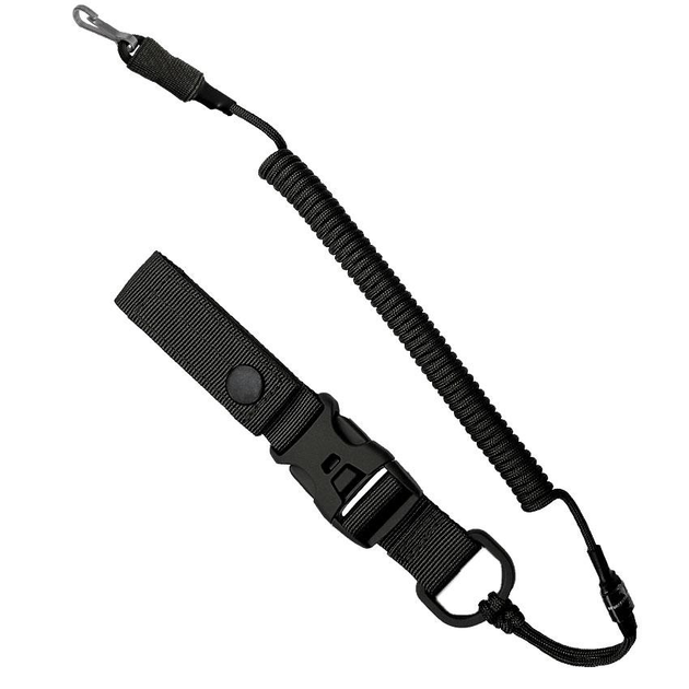 Страховочный шнур с фастексом тренчик на ремень Укроспас ТК256-75 Черный - изображение 1