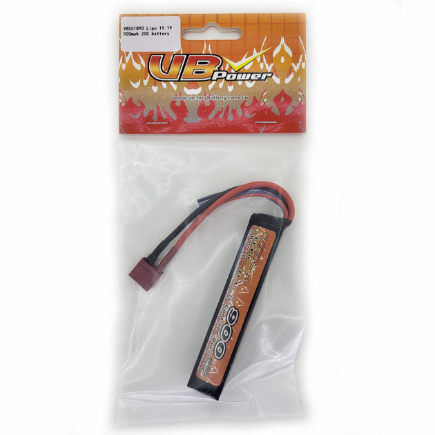 Аккумулятор LiPo 11.1V 900mah - stick 20-40C моноблок Т-коннектор (VBPower) (для страйкбола) - изображение 5