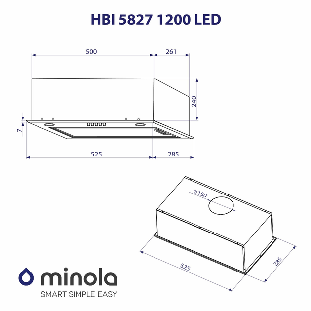 Вытяжка полновстраиваемая Minola HBI 5827 IV 1200 LED - изображение 10