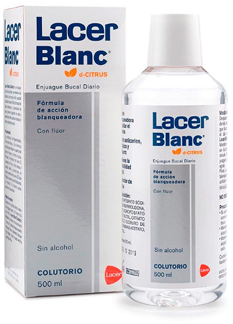Ополіскувач для ротової порожнини Lacer Blanc d-citrus відбілюючий 500 мл (8430340052698) - зображення 1