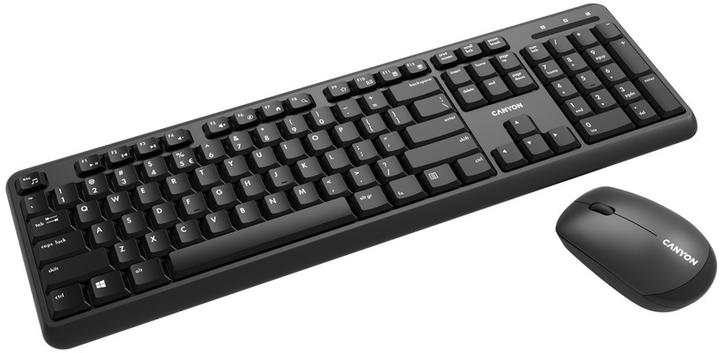 Комплект беспроводной Canyon SET-W20 Velvet Wireless Silent ENG/UKR Black (CNS-HSETW02) - изображение 1