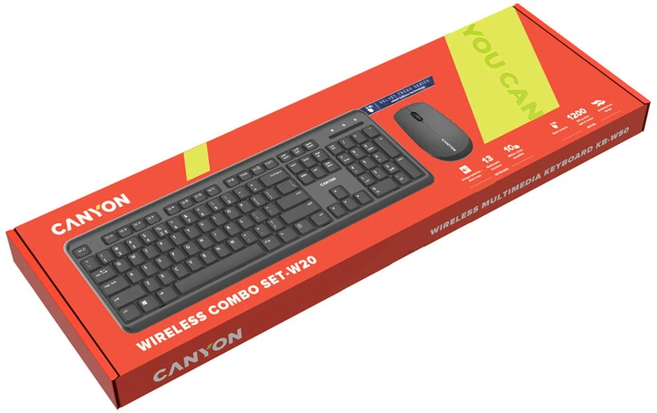 Zestaw bezprzewodowy Canyon SET-W20 Velvet Wireless Silent Black (CNS-HSETW02) - Zdjęcie 3 Zestaw bezprzewodowy Canyon SET-W20 Velvet Wireless Silent Black (CNS-HSETW02) - obraz 3