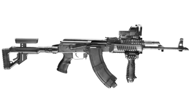 AKL47B Цівка тактична FAB для AK 47/74, 4 планки, чорна - зображення 2