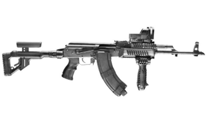 AKL47B Цівка тактична FAB для AK 47/74, 4 планки, чорна - зображення 2