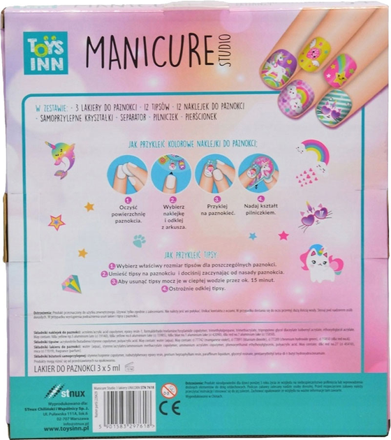 Zestaw do manicure Stnux Manicure Studio 3 Lakiery Unicorn (5901583297618) - obraz 2