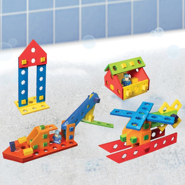 Zestaw pływających klocków do kąpieli Just Think Toys Floating STEM Construction 30 elementów (0684979240508) - obraz 2