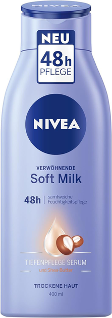Лосьйон для тіла Nivea Soft Milk для сухої шкіри з сироваткою для глибокого зволоження та олією ши 400 мл (4005900669865) - зображення 1