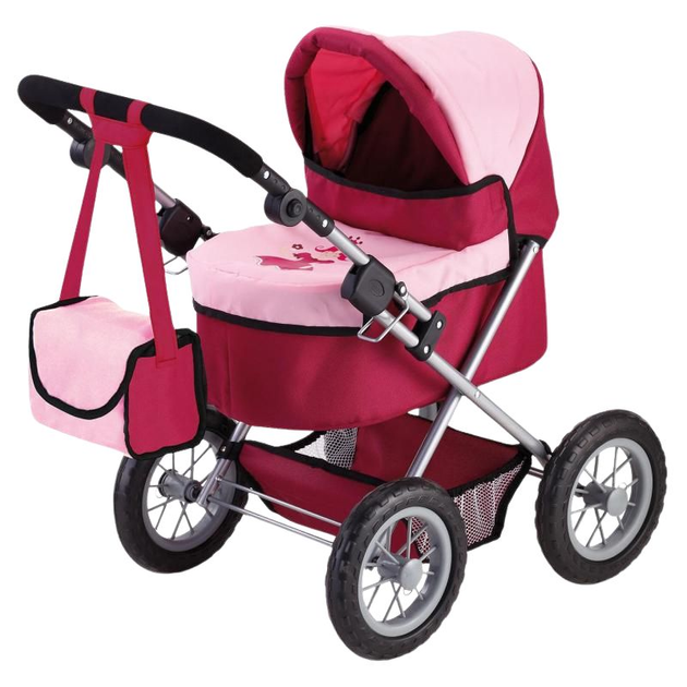 Wózek dla lalki Bayer Trendy Czerwono-różowy 46 cm (4003336130140) - obraz 1