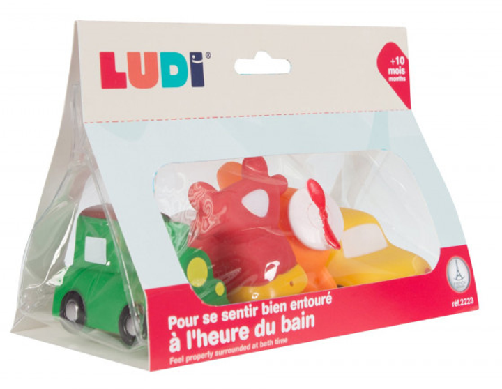 Набір іграшок для купання Ludi Bath Аnimals Vehicles 4 шт (3550839922235) - зображення 1