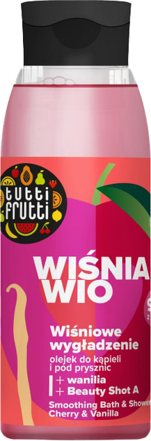 Olejek do kąpieli i pod prysznic Farmona Tutti Frutti wygładzający wiśnia i wanilia + beauty shot A 400 ml (5900117976333) - obraz 1