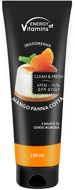 Żel pod prysznic Energy of Vitamins Clean and Fresh mango panna cotta 230 ml (4823080005460) - obraz 1