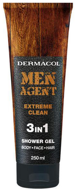 Żel pod prysznic Dermacol Men Agent 3 in 1 extreme clean 250 ml (8590031105901) - obraz 1
