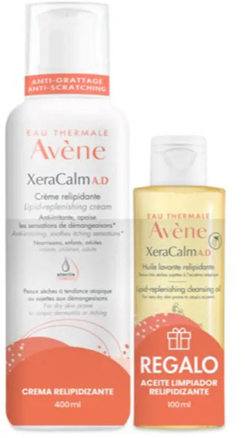 Набір Avene XeraCalm A.D крем 400 мл + олія для зняття макіяжу 100 мл (3282779345965) - зображення 1