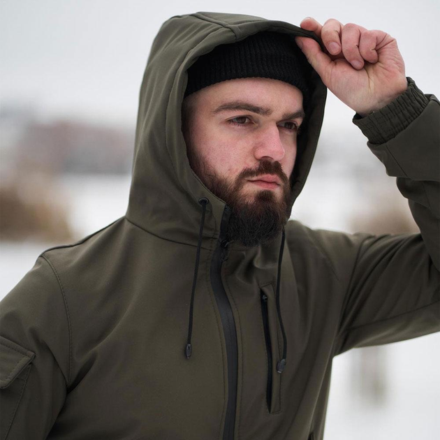 Чоловіча демісезонна Куртка Intruder SoftShell з капюшоном хакі розмір XXL - зображення 2