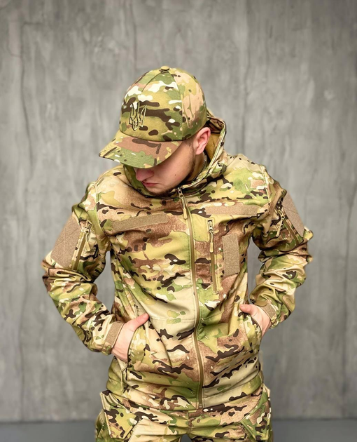 Тактична Куртка вітро-вологозахисна Softshell весна, військова куртка весна/осінь Мультикам 46 - изображение 2