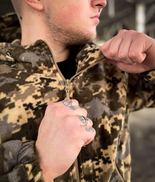 Тактична флісова куртка, куртка флісова для військових фліска Піксель S - изображение 2