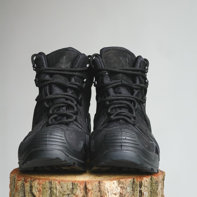 Демисезонные мужские Ботинки Single Sword с мембраной / Нубуковые водонепроницаемые Берцы черные размер 40 - изображение 2