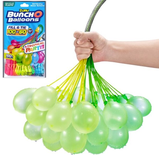 Zestaw baloników na wodę Bunch O Balloons Tropical Party do bitew wodnych 100 szt (4894680025127) - obraz 2