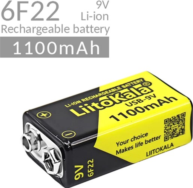 Аккумулятор LiitoKala (6F22) Li-Ion 1100mA 9V (USB-9V) – фото, отзывы ...