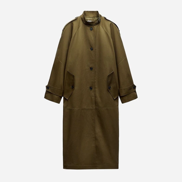 Тренч женский Zara 862580003 S Зеленый (1159798232) – Брендовая