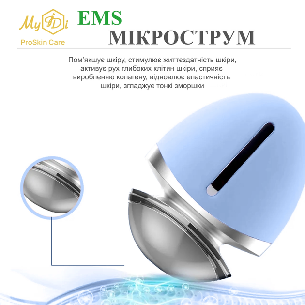 Ультразвуковая электрощетка для умывания лица с EMS для массажа и лифтинга MyIDi EMS cleansing brush&massager (A00013) - изображение 8
