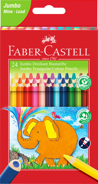 Набір кольорових олівців Faber Castell Jumbo Mine Lead 24 шт (8991761313015) - зображення 1