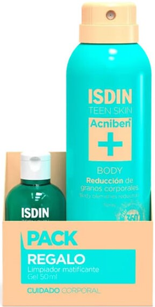 Набір Isdin Спрей для тіла Acniben Body 150 мл + Очищуючий матуючий гель Acniben Body 50 мл (8429420242647) - зображення 1