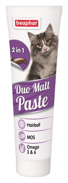 Витамины и добавки Beaphar Duo Malt Paste Паста для выведения шерсти ...