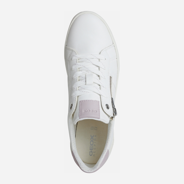 Sneakersy damskie z eko skóry Geox D166HC000BC 37 Biały/Jasnoróżowy (8050036470072) - obraz 4
