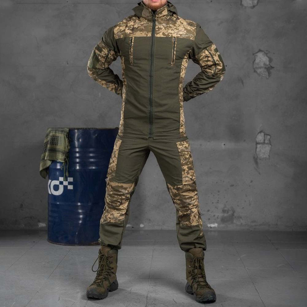 Легкий мужской Костюм Горка Куртка с капюшоном + Брюки / Полевая Форма саржа пиксель размер XL - изображение 1