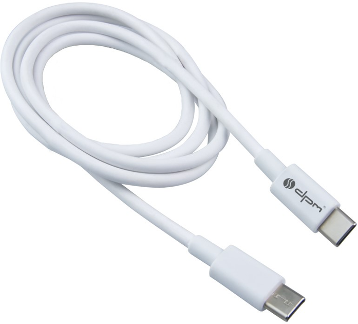 Kabel DPM USB-C - USB-C 1 m biały (5906881212653) - obraz 2