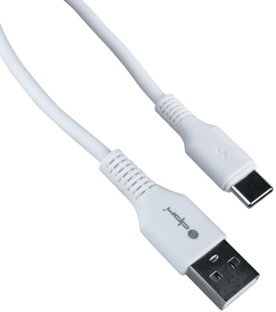 Кабель DPM USB-A - USB-C 1 м білий (5906881212691) - зображення 1