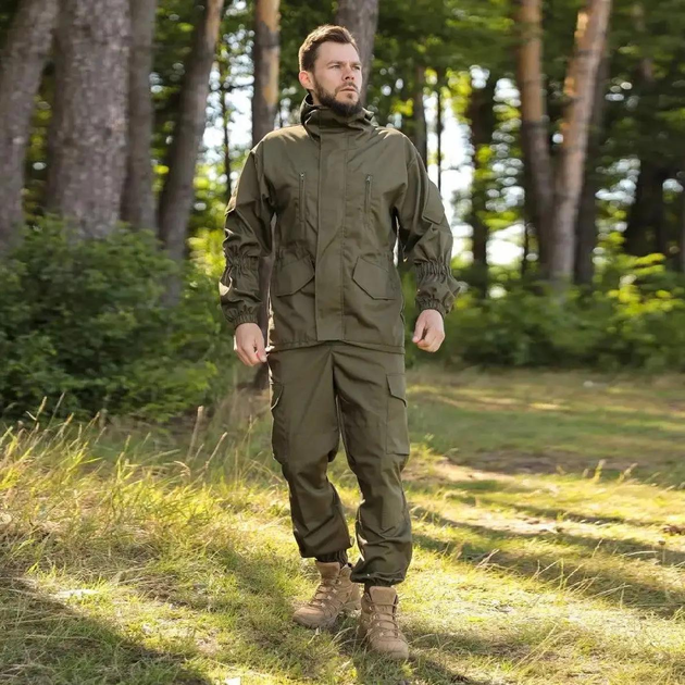 Тактичний літній чоловічий костюм горка Ріп-Стоп куртка та штани Olive 56 - зображення 1