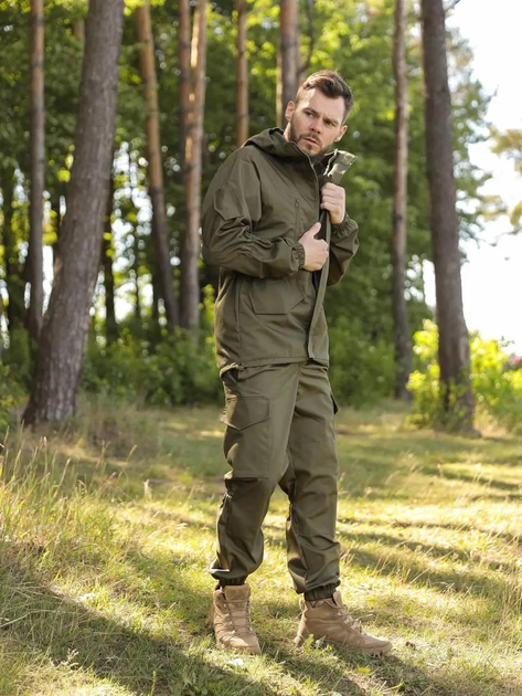 Тактичний літній чоловічий костюм горка Ріп-Стоп куртка та штани Olive 56 - зображення 2
