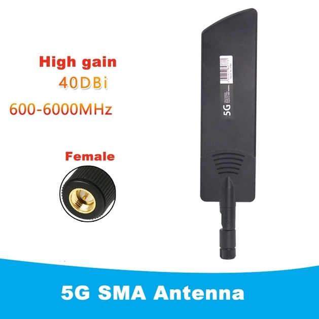 Антена 4G, 5G LTE+ (Коннектор SMA female) 42 dbi MIMO Black – фото ...