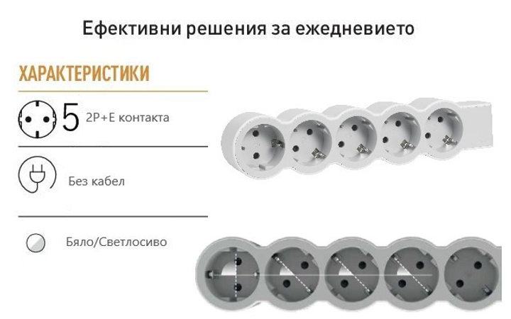 Удлинитель Legrand Стандарт ( колодка) 5х2К+С 5 розеток 16 А без кабеля ...