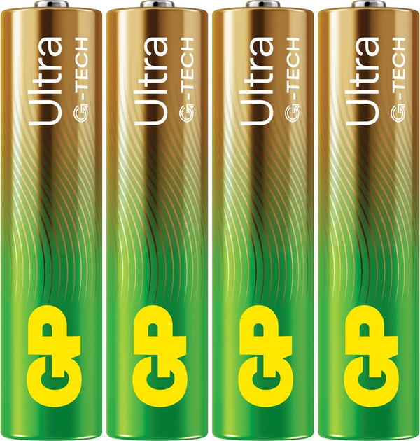Батарейка лужна GP Ultra Alkaline AAA Batteries 24AU/LR03 1.5V (4-Pack) (4891199220197) - зображення 3