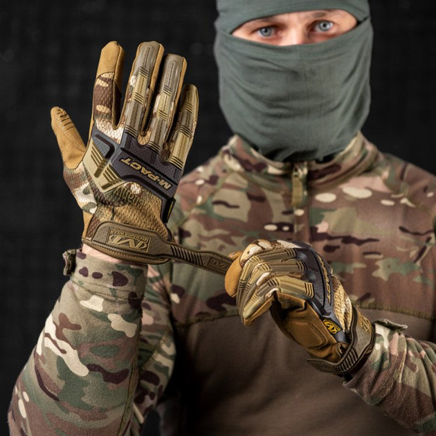 Защитные рукавицы из синтетической кожи / Перчатки "M-PACT" с вставками TrekDry мультикам размер L - изображение 1