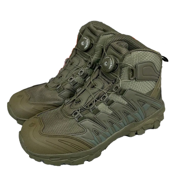 Мужские Ботинки с автоузлом и мембранной технологией олива / Демисезонная обувь на двойной подошве 40 - изображение 1